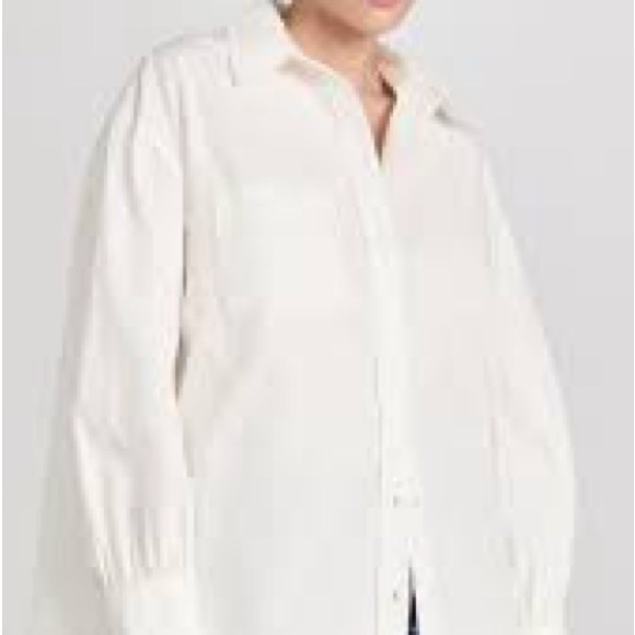 Anine Bing Oversized Mika Crisp Cotton Poplin White Shirt NWT - Picture 3 of 14